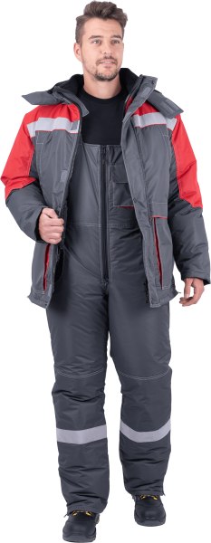 Костюм ЕНИСЕЙ зимний с ПК (серый/красный)