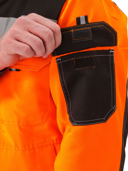 Костюм ПРОТЕКТ-ЛЮКС сигнальный с ПК (оранжевый/черный)