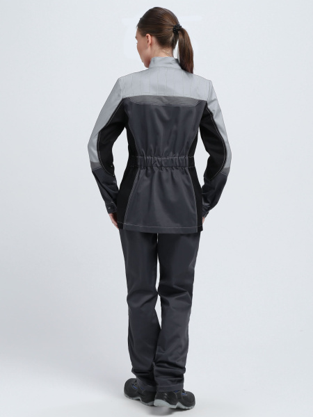 Костюм ВЕКТРОН-1 СОП У. женский с БР (т.серый/св.серый/черный)