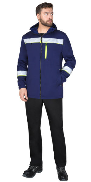 Куртка софтшелл СИРИУС-АЗОВ с СОП (синий/лимонный)