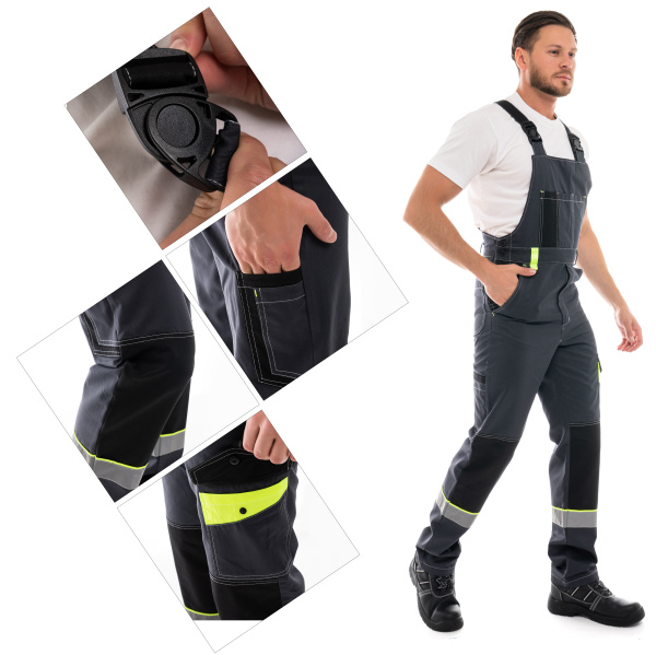 Костюм КОРВЕТ КОТТОН КП2 с КП (т.серый/черный/лимон)