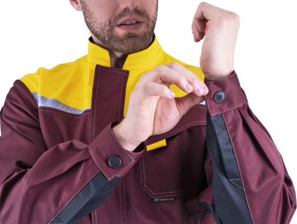 Костюм КМ-10 ЛЮКС с ПК (бордовый/желтый/черный)