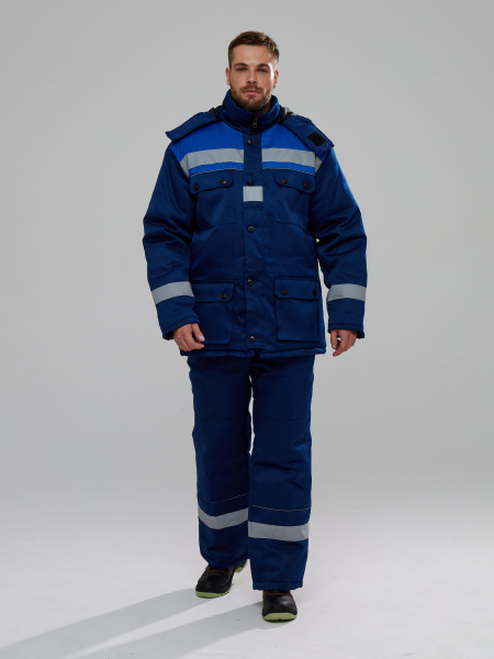 Костюм БУРЯ зимний с ПК (т.синий/васильковый)