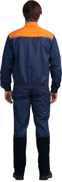 Костюм КМ-10 ЛЮКС с ПК (т.синий/оранжевый)