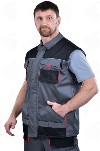 Куртка ХАМЕРТОН (серый/черный/красный)