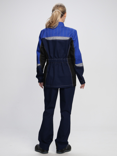 Костюм ВЕКТРОН-1 женский с БР (т.синий/васильковый/черный)