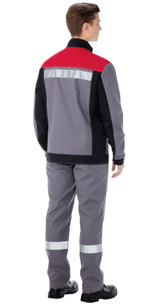 Костюм КАПЕР с БР (серый/черный/красный)