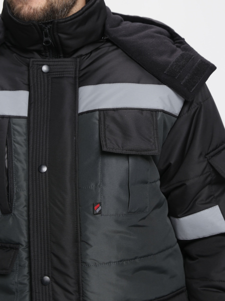 Костюм БЕРКОРТ-2 СОП К. зимний с ПК (черный/т.серый)