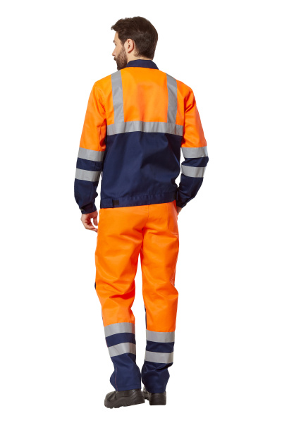 Костюм сигнальный с ПК (оранжевый/т.синий)