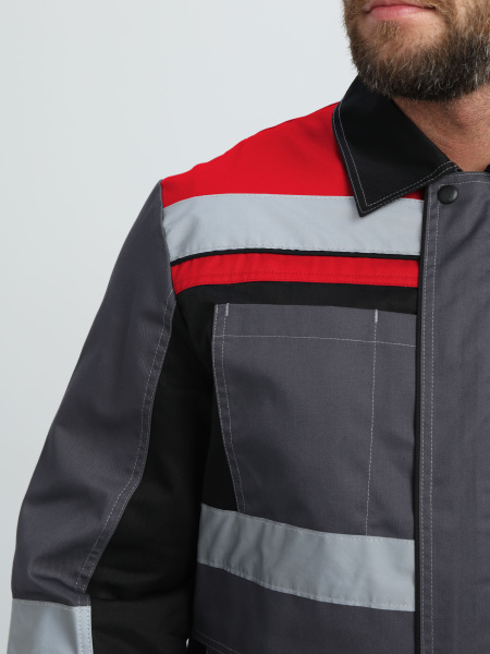 Костюм ВИВАТ-2 ПРЕМИУМ IMP с ПК (т.серый/черный/красный)