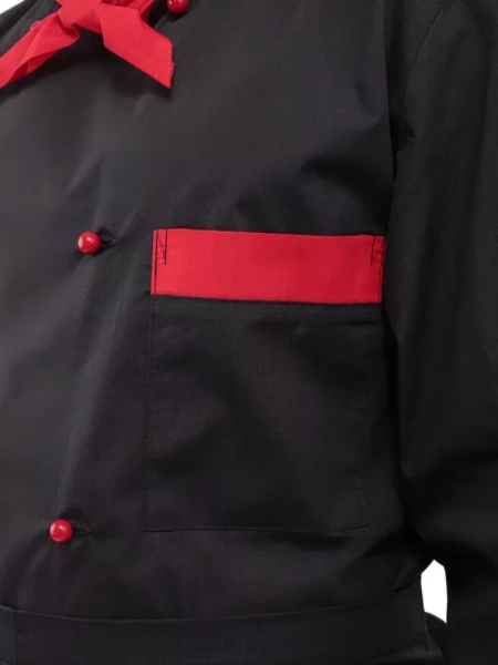 Костюм повара ДУГЛАС 5 элементов (черный/красный)