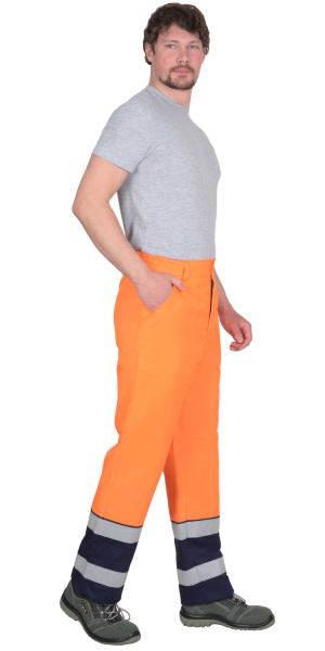 Брюки СИРИУС-ТЕРМИНАЛ-3-РОСС (оранжевый/т.синий)