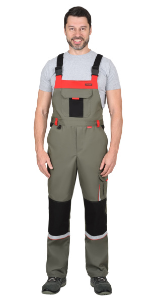 Полукомбинезон СИРИУС-СТАН (оливковый/черный/красный)