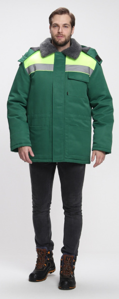 Куртка БРИГАДА NEW зимняя (зеленый/лимонный)
