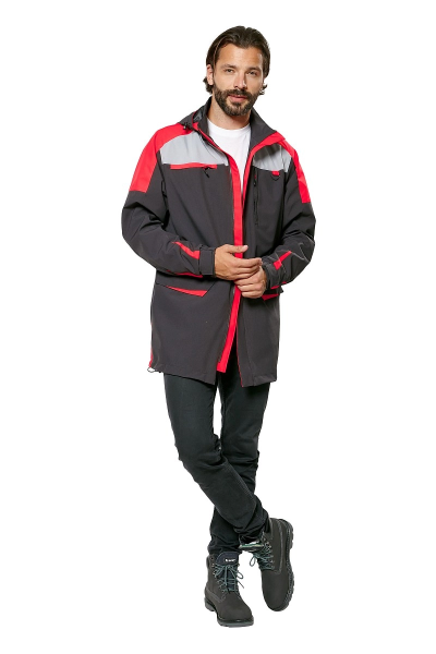 Куртка ТИЗЕР (темно-серый/светло-серый/мандарин)