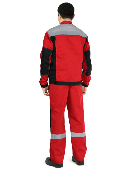 Костюм М с СОП с ПК (красный/черн/св.серый)
