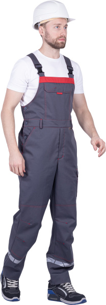 Полукомбинезон ХАЙ-ТЕК SAFETY (серый/красный)