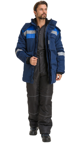 Куртка RONTA KR241 зимняя (т.синий/васильковый)