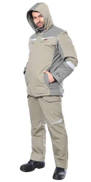 Костюм СИРИУС-ОЗОН зимний с БР (св.оливковый/т.оливковый)