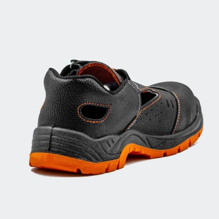 Сандалии ПУ/ТПУ с КП (черный/оранжевый)