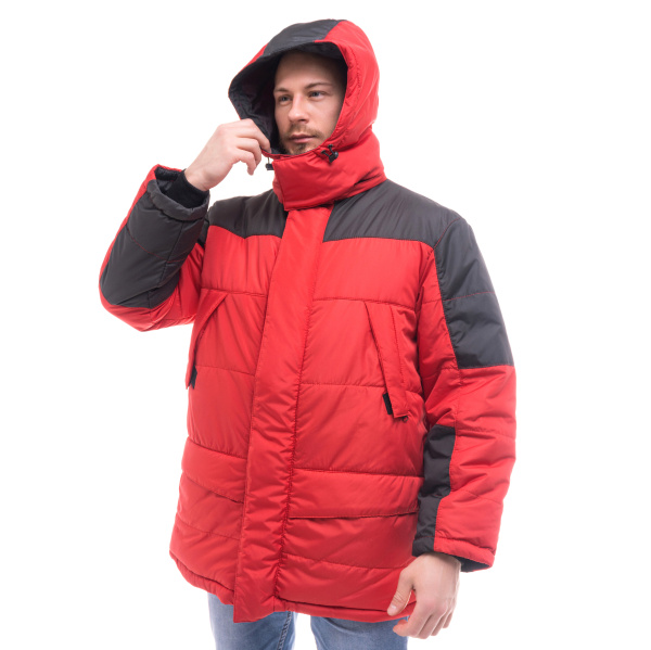 Куртка СИТИ зимняя (красный/чёрный)