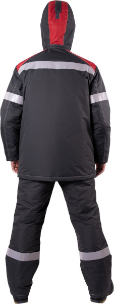 Костюм СТАРАТЕЛЬ ИМПОРТ зимний с БР (серый/красный)