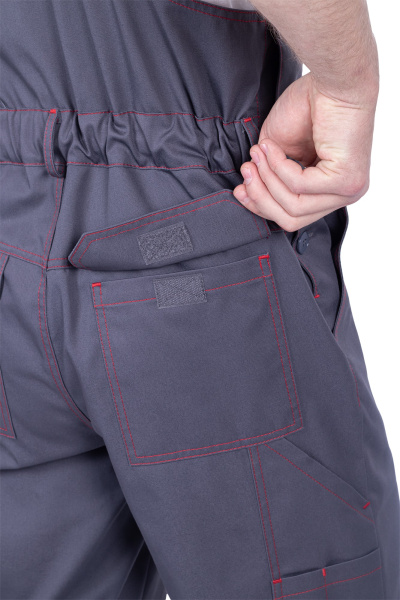 Полукомбинезон ХАЙ-ТЕК SAFETY (серый/красный)