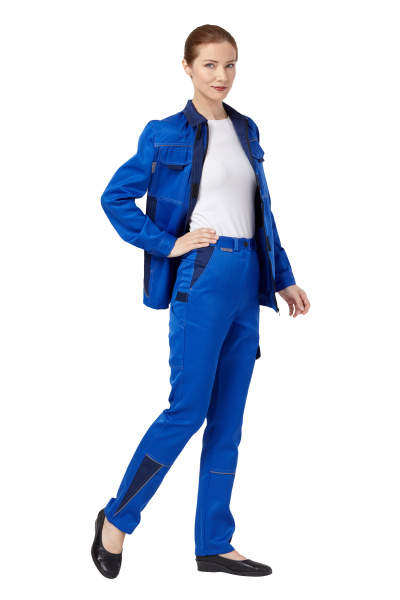 Костюм СТРАЙК женский с БР (васильковый/т.синий)