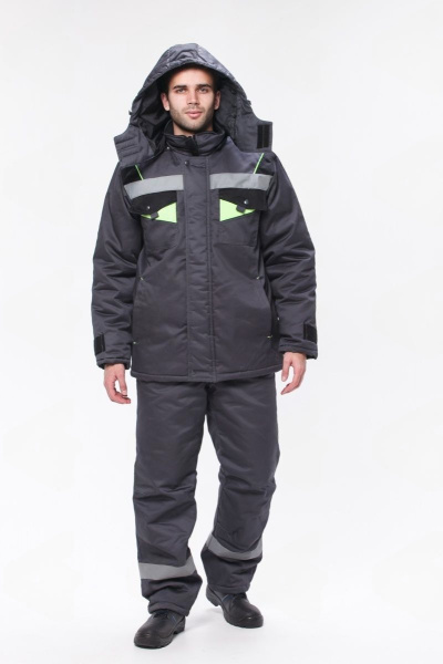 Костюм РЕГИОН-ПЛЮС с БР (серый/черный/лимонный)