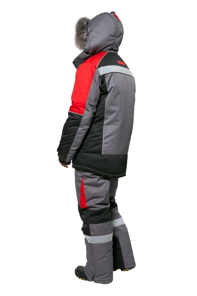 Костюм ПАМИР-НОРД зимний с ПК (серый/черный/красный)