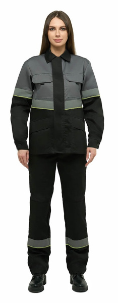 Костюм ЮЖНАЯ ШИРОТА женский с БР (черный/серый)