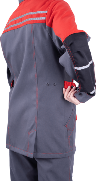 Куртка ХАЙ-ТЕК женская (серый/черный/красный)