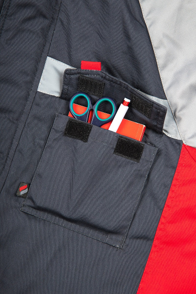 Костюм зимний Факел, брюки, темно-серый/красный