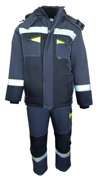 Костюм ОРЕГОН-МЕМБРАНА зимний с ПК (т. серый/черный/лимонный)