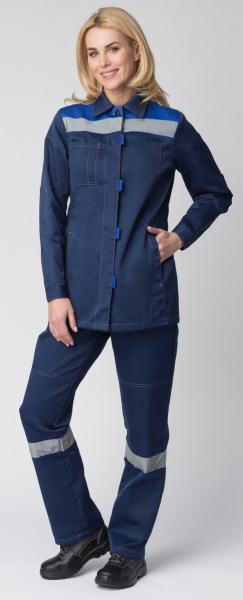 Костюм ВЕСНИС-1 СОП NEW женский с БР (т.синий/васильковый)