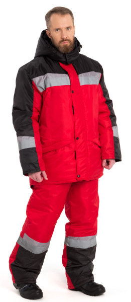 Костюм ГРАДУС зимний с ПК (красный/черный/св.серый)