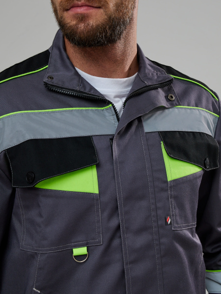 Костюм ХОВАРД-1 UZ с БР (т.серый/черный/лимонный)