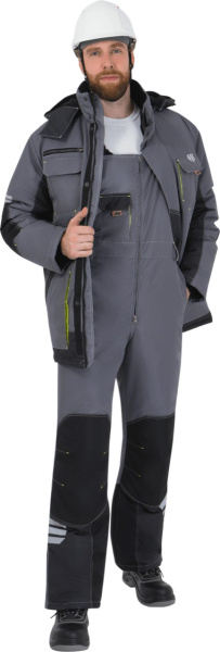 Куртка ЭДВАНС ИМПОРТ зимняя (серый/т.серый/лимонный)