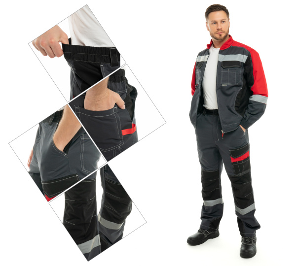 Костюм ФОРМУЛА КОТТОН ФБ1 с БР (т.серый/чёрный/красный)