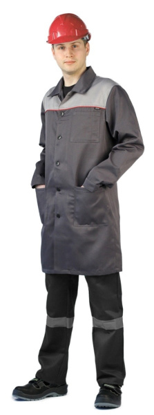 Халат ФАВОРИТ (серый/св.серый/красный)