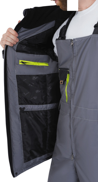 Куртка ЭДВАНС зимняя (серый/т.серый/лимон)