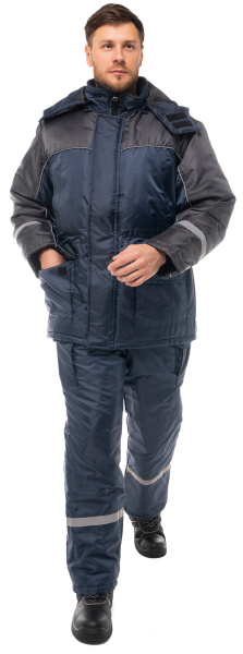 Костюм БАЛТИКА зимний с ПК (т.синий/серый)