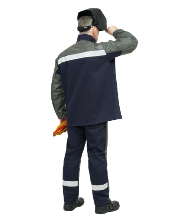 Костюм сварщика ОНИКС СОП 3 кл.защиты с силикон.накладками с БР (т.синий)