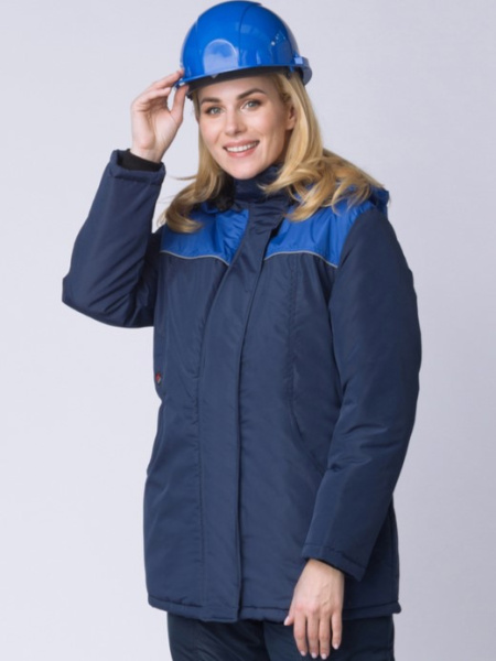 Куртка САКРИН зимняя женская (т.синий/васильковый)