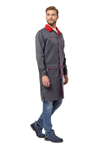 Халат СТРАЙК (серый/красный)