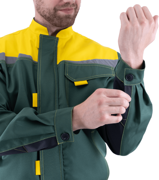 Костюм КМ-10 ЛЮКС с ПК (зеленый/желтый)