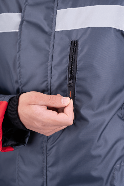 Куртка РОУД зимняя (т.серый/красный)