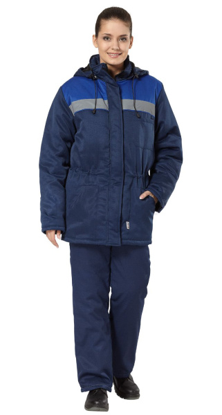Куртка БРИГАДА женская зимняя (т.синий/васильковый)