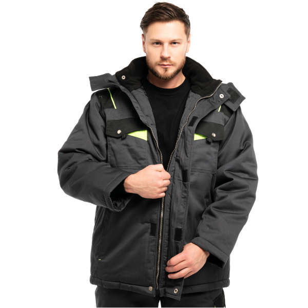 Костюм КОРВЕТ зимний с БР (т.серый/черный/лимон)