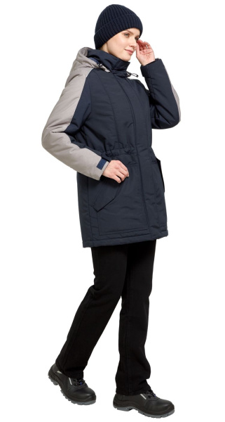 Куртка АЛЬФА женская зимняя (синий/серый)